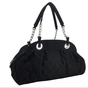 Vera Bradley Quilted Microfiber Black Shoulder Bag